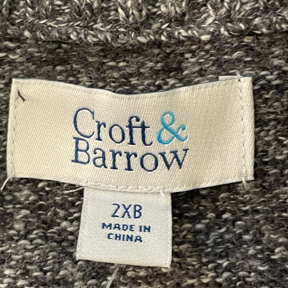Croft & Barrow men's gray marled quarter-zip sweater Size: 2X - Picture 2 of 7